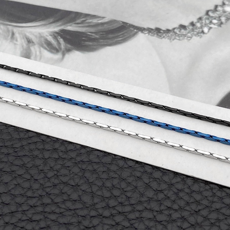 Dây chuyền nam nữ inox mảnh trơn kiểu xích nối đoạn phản xạ ánh sáng không gỉ có nhiều size WN33