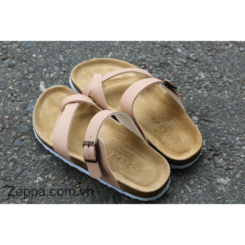 ZEPPA - Gian Hàng Chính Hãng - Dép đế trấu da PU nữ - Màu hồng pastel - (Size: 35-46) PU35