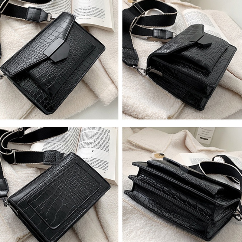 Túi Đeo Chéo Vai Bằng Da Dây Bản Rộng Thanh Lịch Có Thể Điều Chỉnh Cho Nữ Ladi