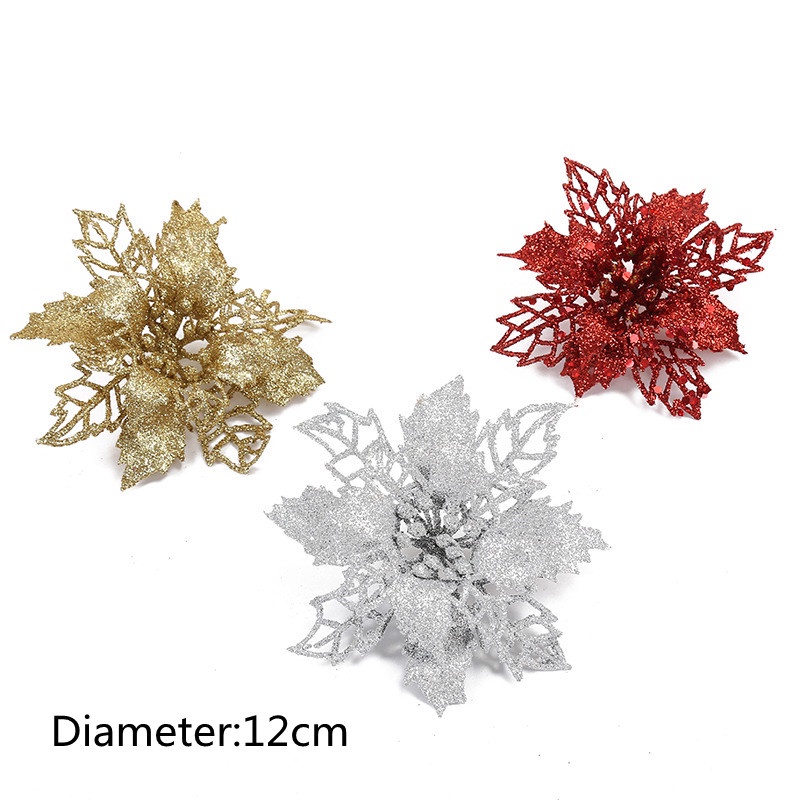 Set 5 hoa giả nhiều màu thời trang 12 cm dùng trang trí cây cho buổi tiệc