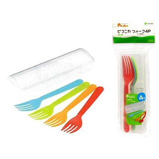 Bộ 8 thìa + dĩa nhựa màu sắc kèm hộp