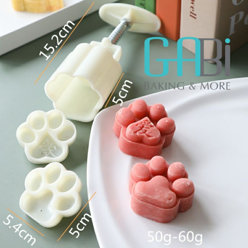 Khuôn nhấn trung thu lò xo 2 mặt chân mèo 50g