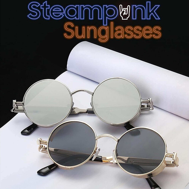 Kính Mát Gọng Tròn Kim Loại Phong Cách Gothic Punk 2022 Cho Nam Và Nữ