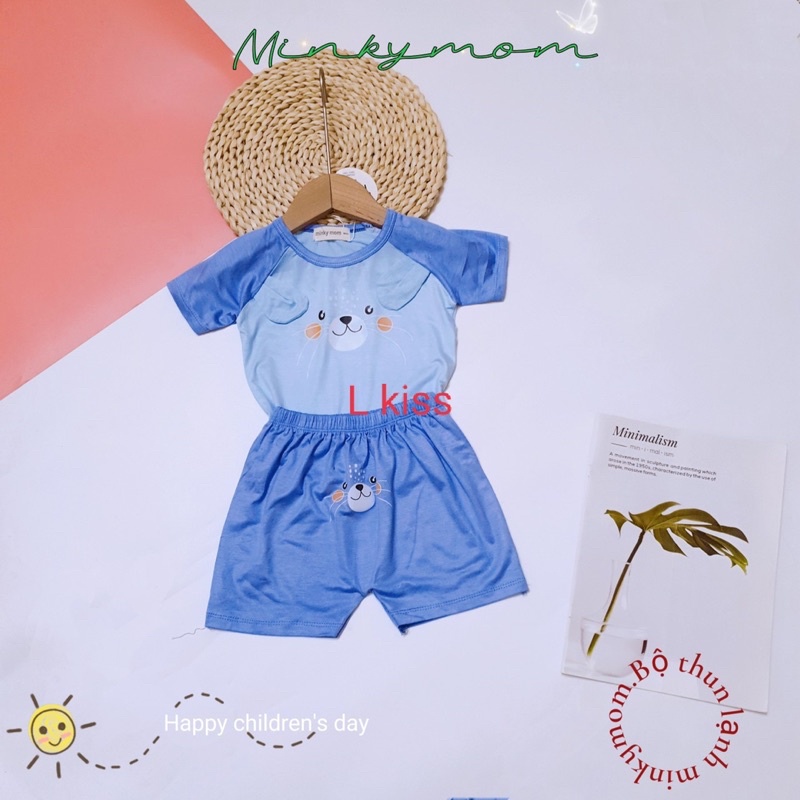 Bộ cộc tay tai thú vải thun lạnh Minky Mom chính hãng ( hàng đẹp)