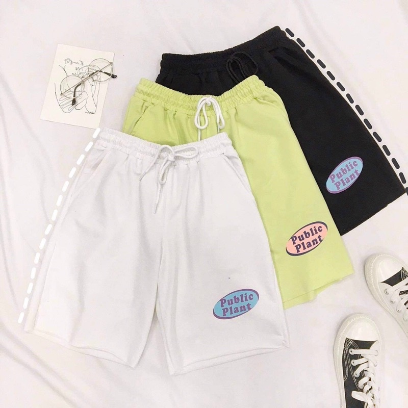Quần Short Thun Ống Rộng PUBLIC 3 Màu Unisex Ulzzang