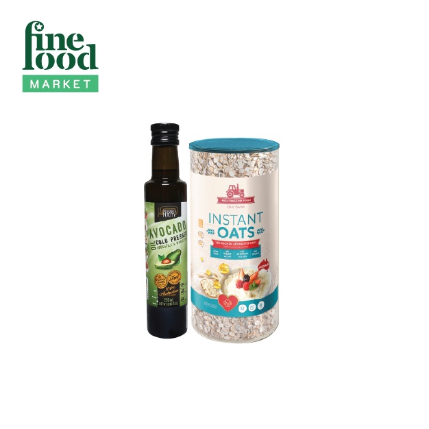 [Combo cho bé] Dầu bơ ép lạnh Pressed Purity 250ml  + yến mạch Instant Oats Red Tractor Foods hũ 400gr