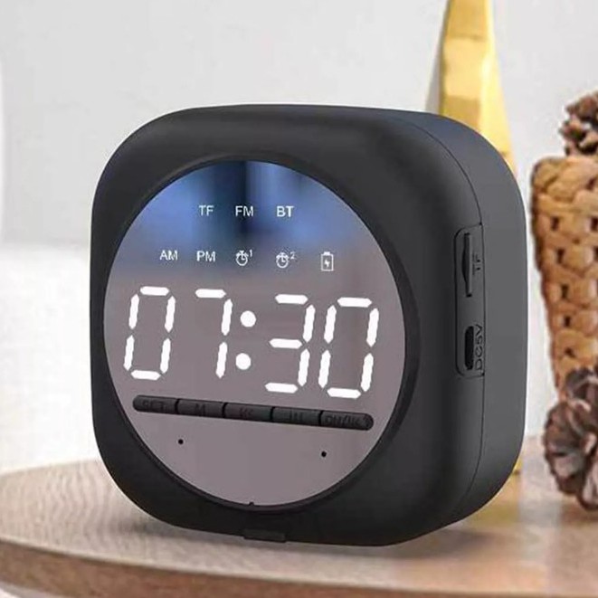 (kèm dây sạc ) LOA BLUETOOTH Q12 KIÊM ĐỒNG HỒ ÂM THANH CỰC HAY - loa di động - loa nghe nhạc kiên đồng hồ kĩ thuật số