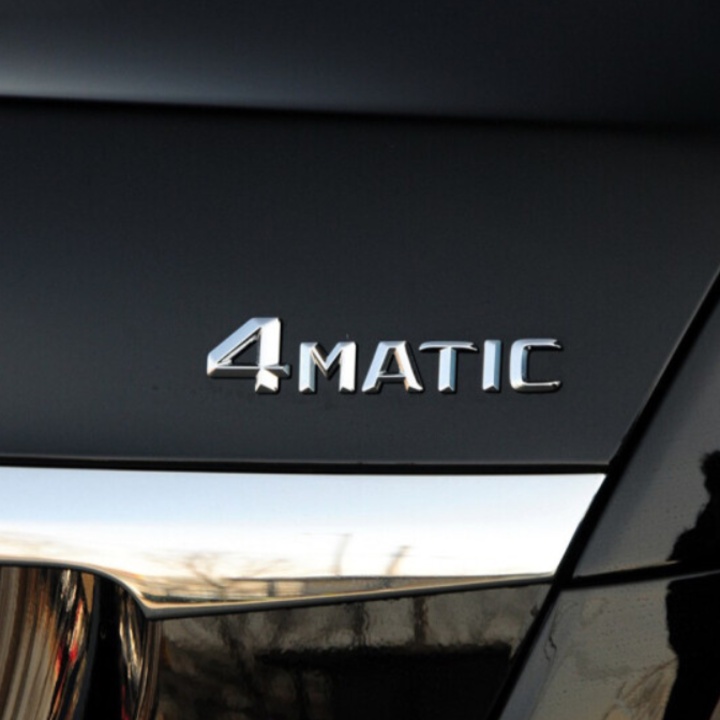 Decal tem chữ 4 MATIC dán xe đuôi xe ô tô Mercedes, chất liệu nhựa ABS và hợp kim inox