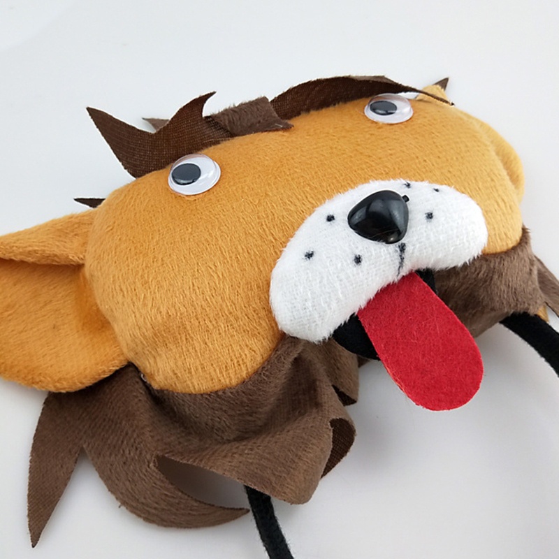 Băng Đô Cài Tóc Vải Lông Hình Sư Tử Hoạt Hình Thời Trang Đường Phố Tập Trung