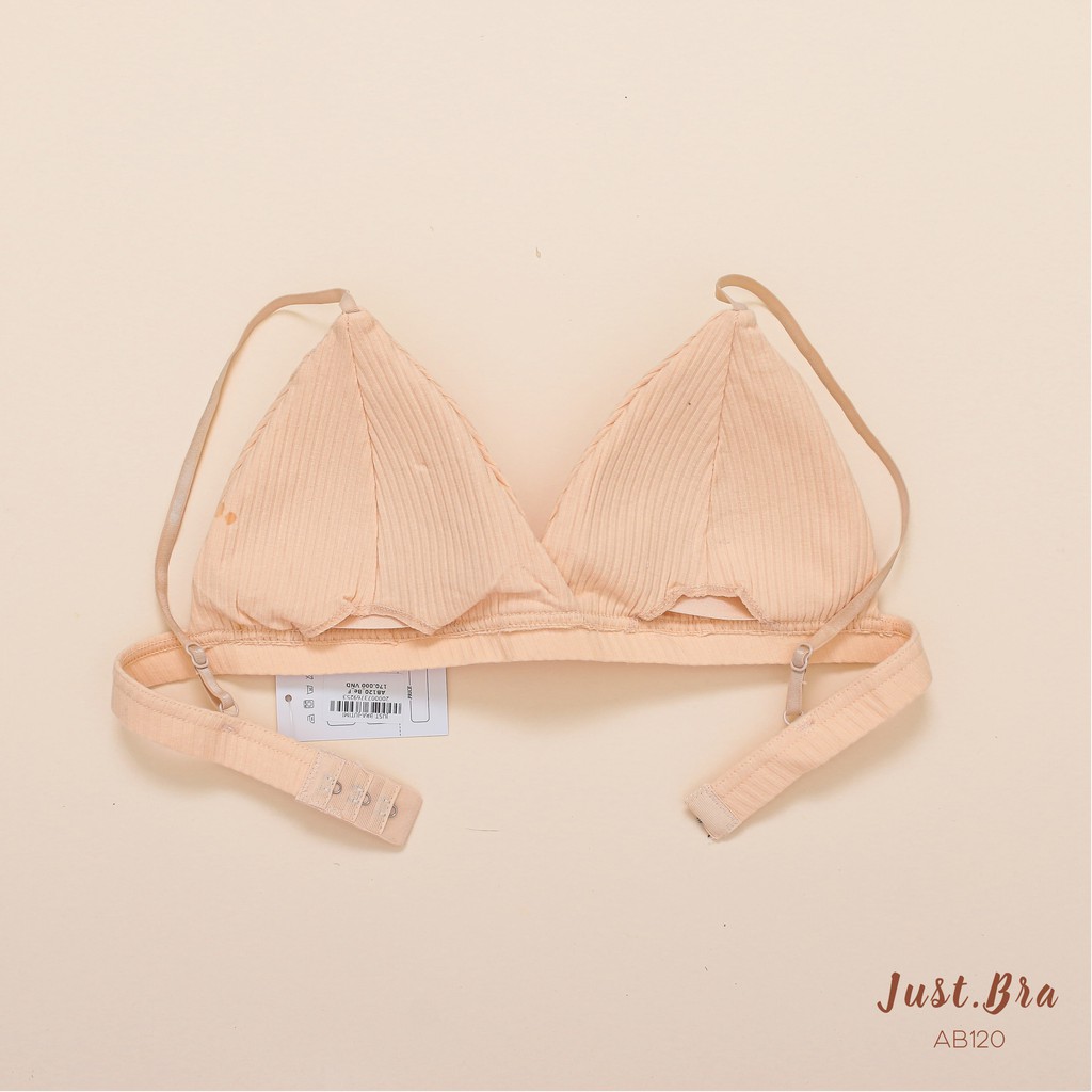 Áo ngực Just Bra cotton thun gân mút mỏng AB120 | BigBuy360 - bigbuy360.vn