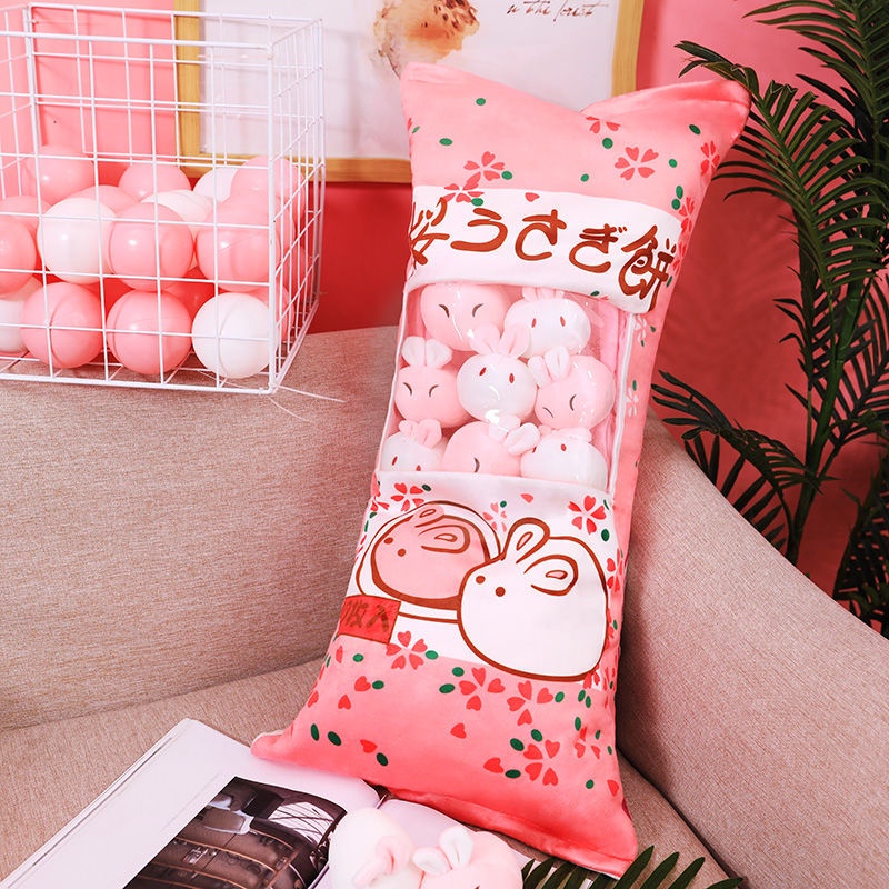 Thú Nhồi Bông Hình Gói Snack Một Túi Lớn Hình Kỳ Lân Hoa Anh Đào / Pikachu / Doraemon Dành Cho Bé Gái