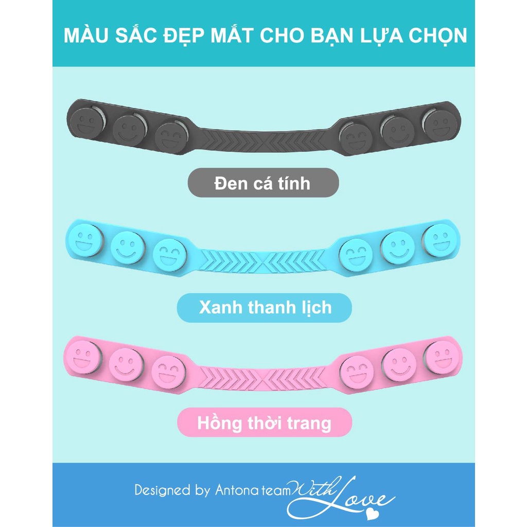 [sale 9.9] Combo 6 Dây Đeo Khẩu Trang Chống Đau Tai -Tai giả Hãng ANTONA .Q-FOREVER .Làm từ Nhựa Nguyên Sinh an toàn