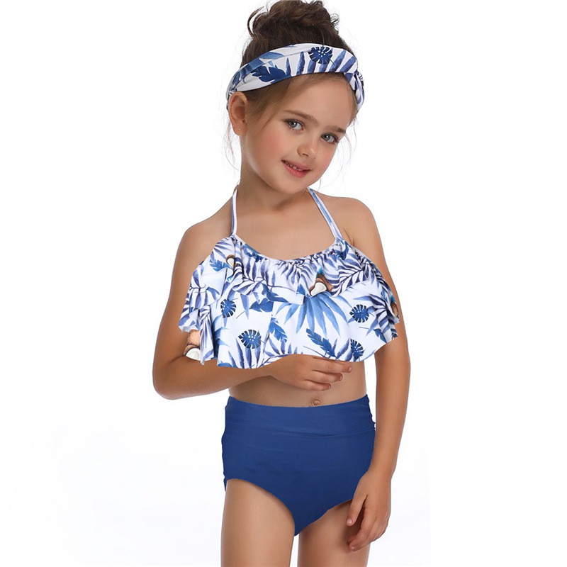 [ SET BIKINI MẸ VÀ BÉ ] Set đồ bơi mẹ và bé, đồ bơi bé gái xanh