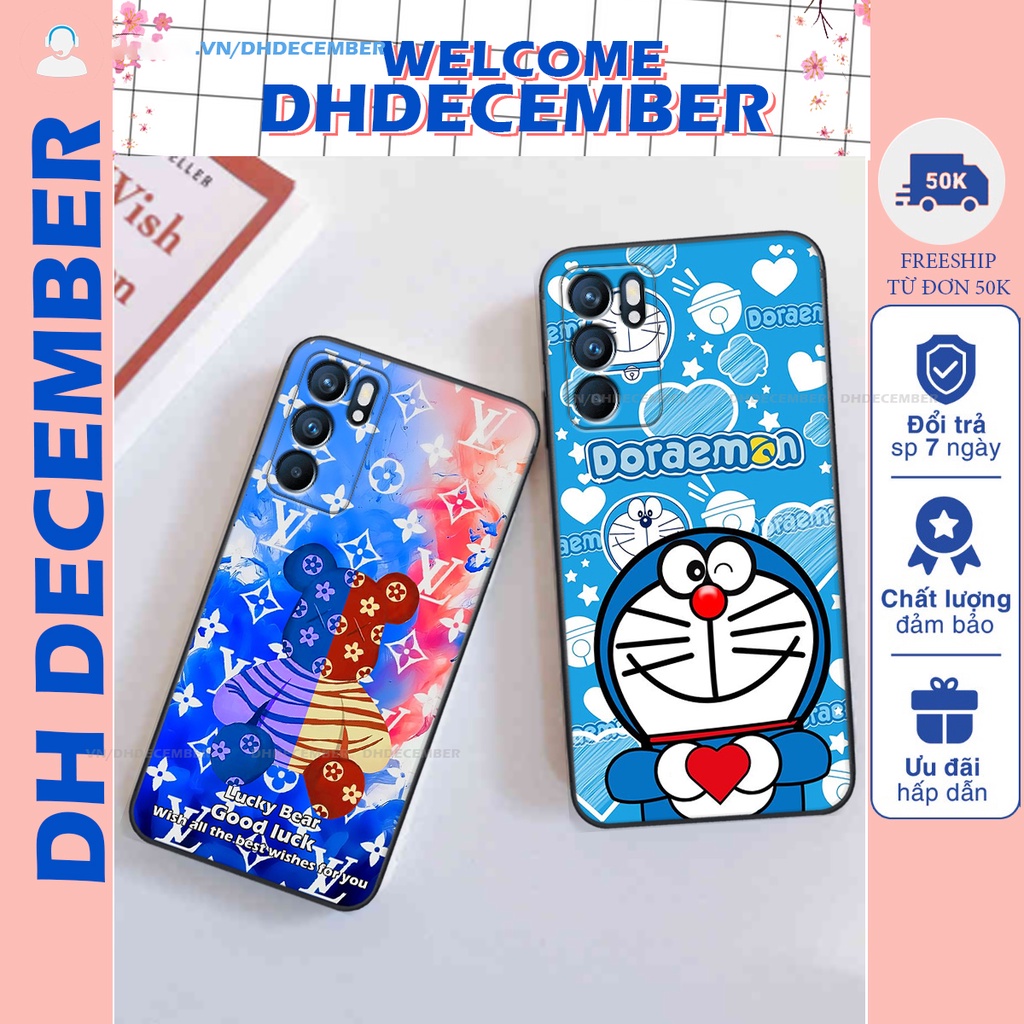 Ốp lưng Oppo RENO 6 5G in hình gấu K@ws, gấu nâu, dor@emon RẺ- ĐẸP- BỀN