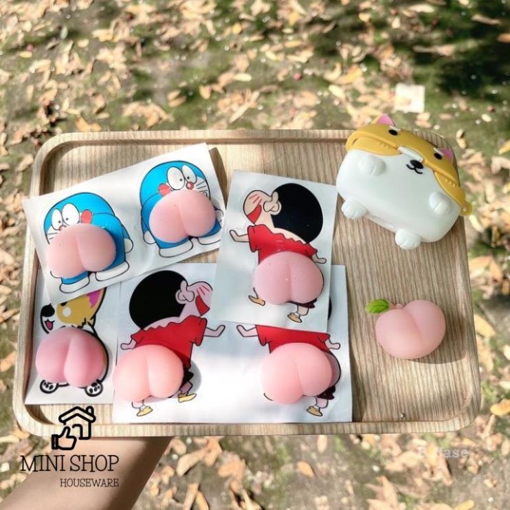 Dán Mông Đào ĐôRÊMON Silicon Siêu Cute Dán Ốp Điện Thoại Chặn Cửa Chống Va Đập Otô