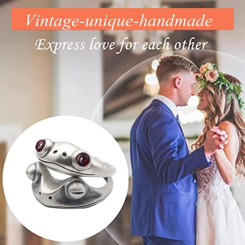 Set 2 Nhẫn Hình Ếch Có Thể Điều Chỉnh Kích Cỡ