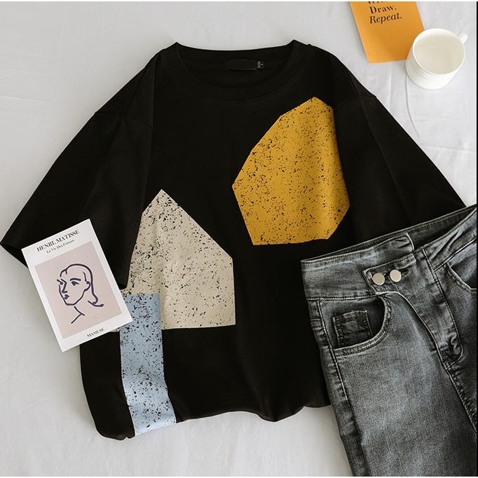 [Không Dụng Hàng] Áo Nữ Form Rộng In Hình Cá Tính - Freesize | BigBuy360 - bigbuy360.vn