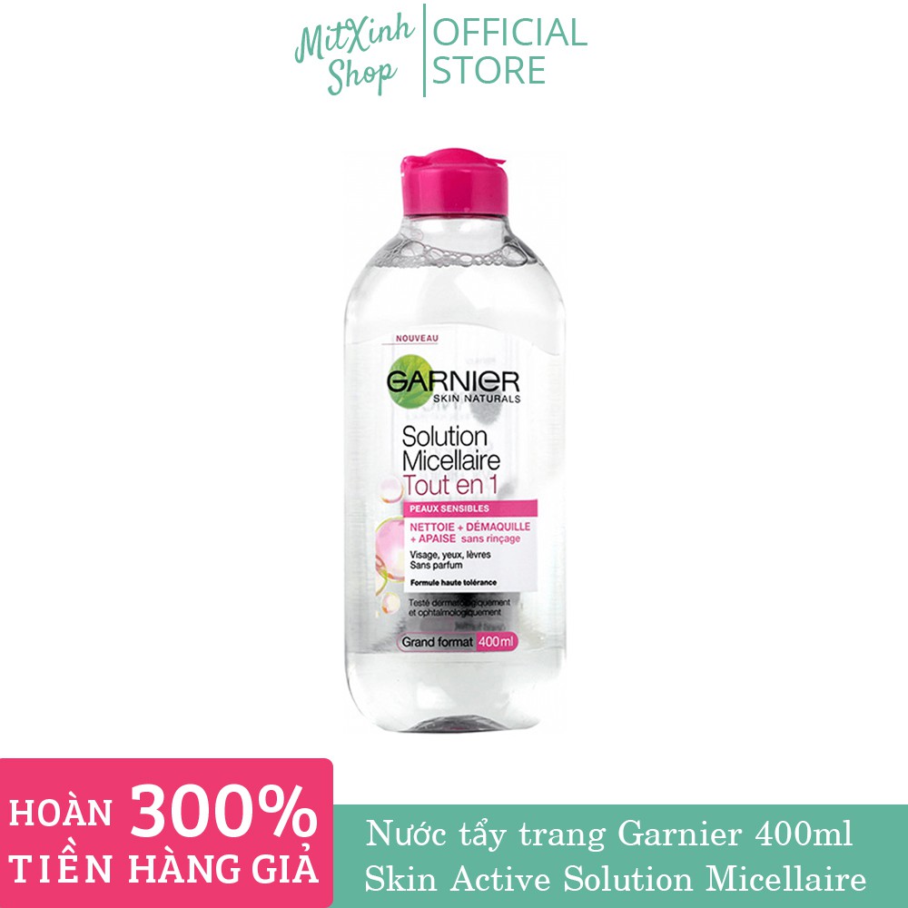 [HÀNG CHÍNH HÃNG] Nước tẩy trang Garnier Solution Micellaire 400 ml hồng