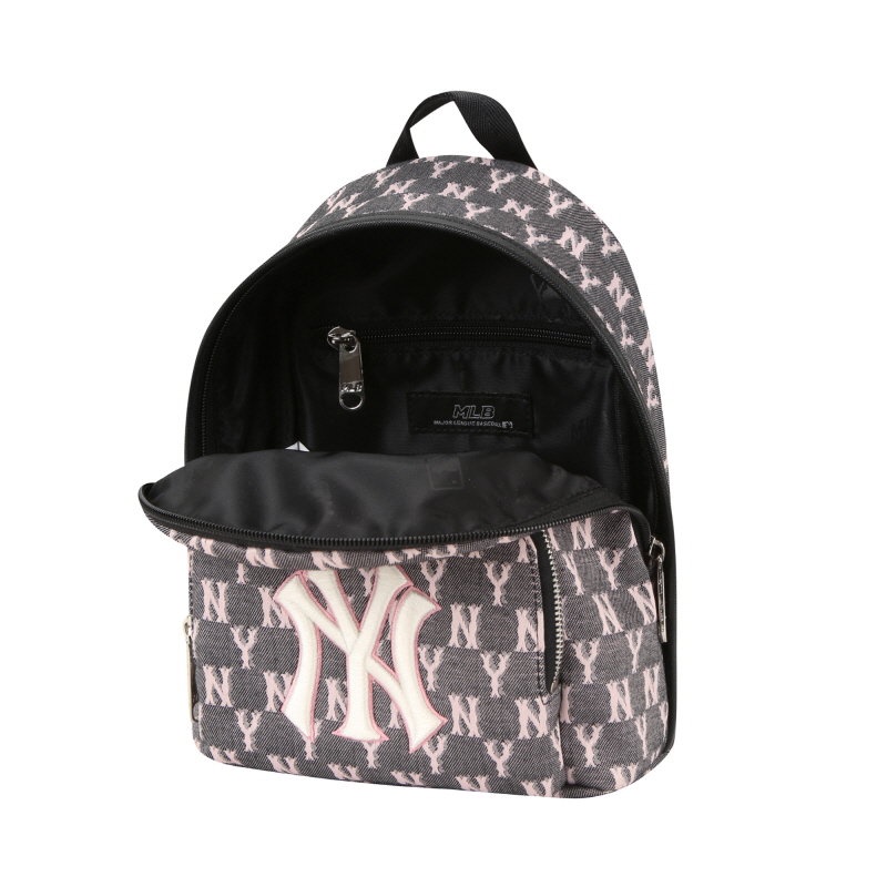 [CHÍNH HÃNG] TÚI BALO MINI CHỮ NHẬT MLB Jacquard Cross Bag New York Yankees MONOGRAM - *Black/pink*