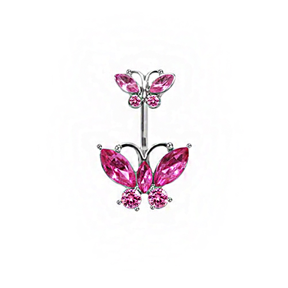 Khuyên Rốn Thép Không Gỉ Đính Đá Zircon Quyến Rũ Thời Trang