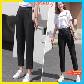Quần tây lưng thun khóa sườn dài 92cm thiết kế cạp chun cao dãn thoải mái không xù form chuẩn cực đẹp - M609