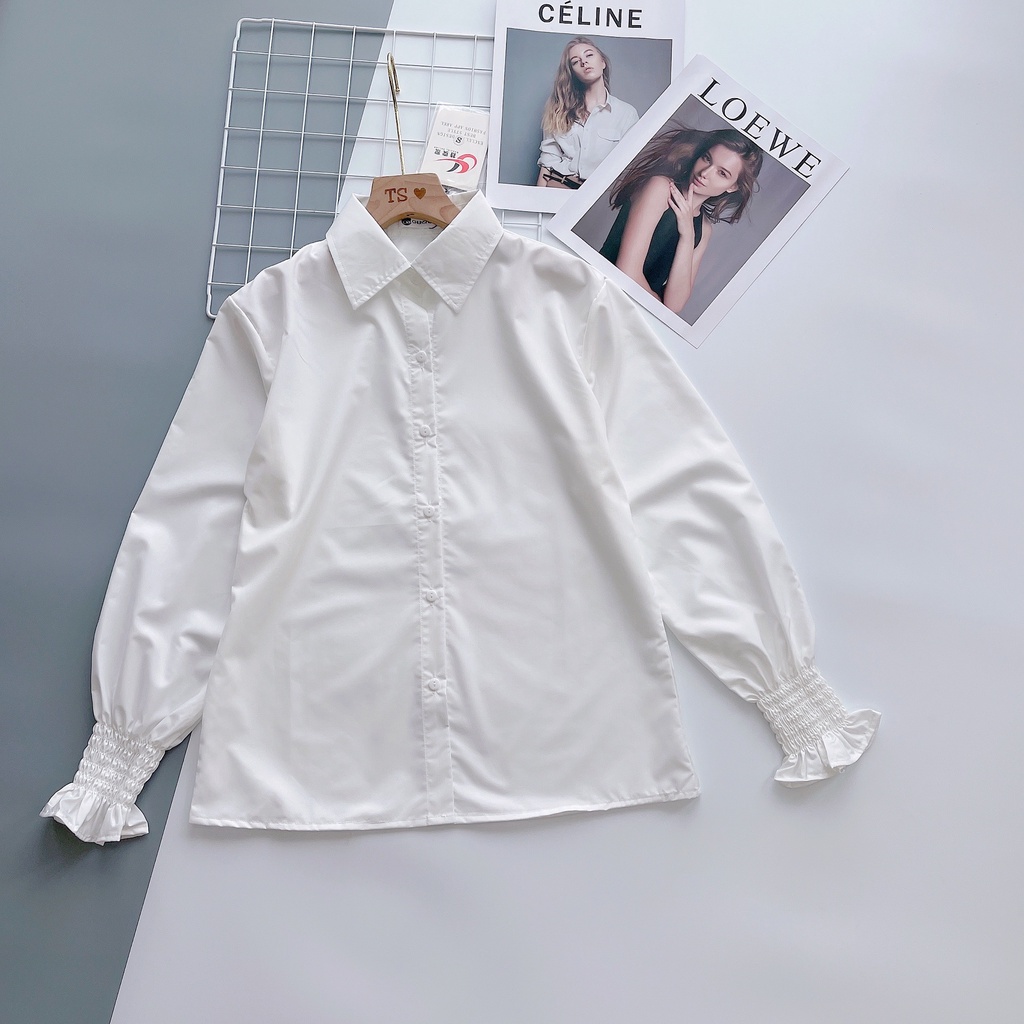 ÁO SƠ MI NỮ THÔ LỤA BO TAY SIÊU HOT ASM90 | BigBuy360 - bigbuy360.vn