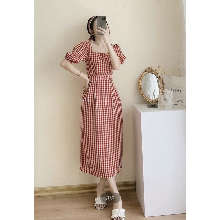 ĐẦM NỮ CARO DÁNG DÀI HOT TREND DỰ TIỆC KẾT HỢP CÔNG SỞ SIÊU SANG CHẢNH KHÔNG BAO GIỜ LỖI THỜI