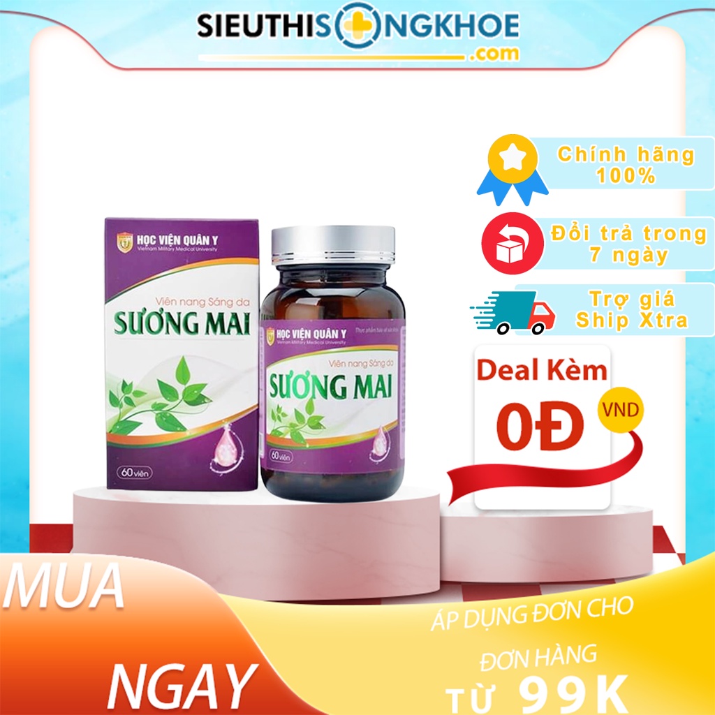 Viên Uống Sương Mai | Giúp Da Trắng Sáng, Mịn Màng | Hộp 60 Viên