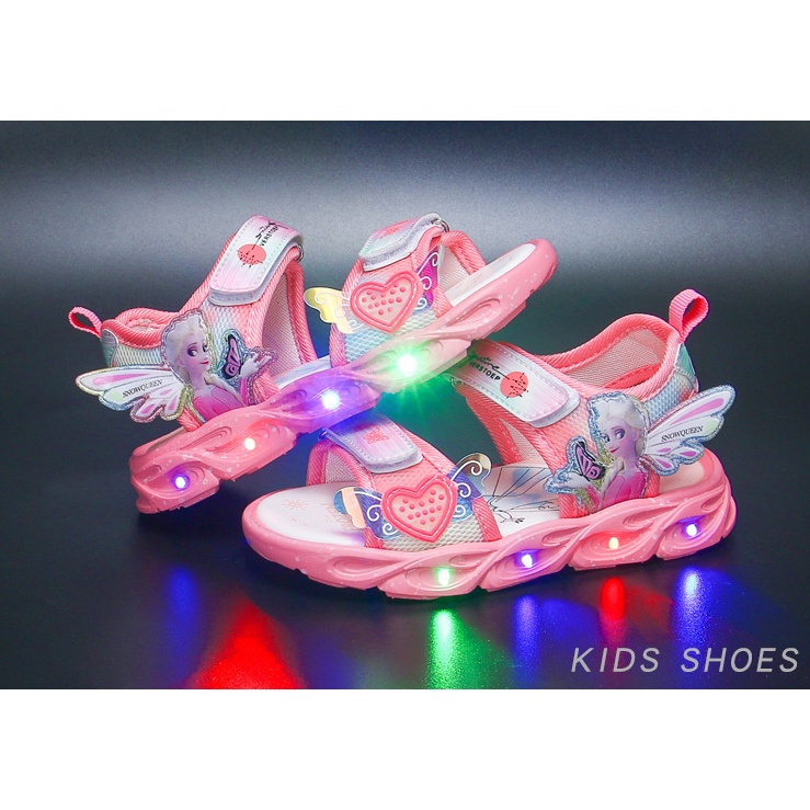 Giày bé gái có đèn led phát sáng kiểu sandal quai ngang xinh xắn
