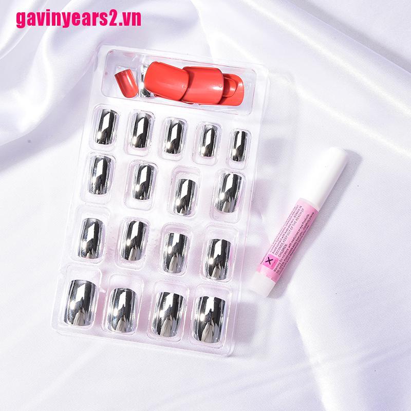 [Hàng mới về] Set 24 móng tay giả đính đá thiết kế xinh xắn