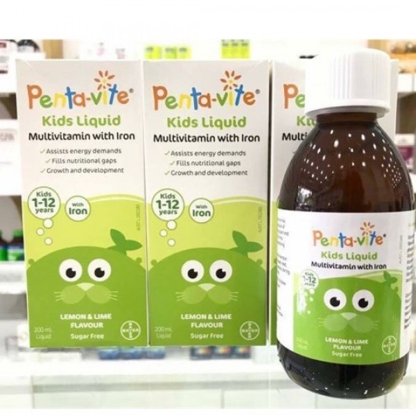 Vitamin tổng hợp cho bé Pentavite Multivitamin + Iron Kids Liquid 200ml chuẩn Úc