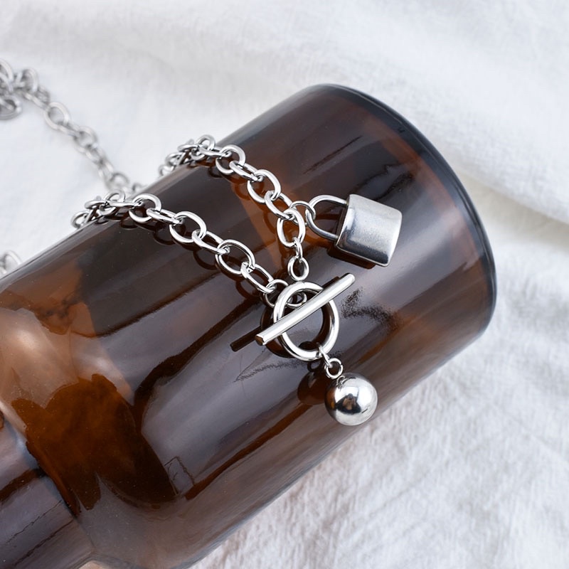 Vòng cổ OT Mặt Dây Hình Ổ Khóa Độc Đáo - Dây chuyền nam nữ Phong Cách Hip-Hop Thời Trang Cá Tính