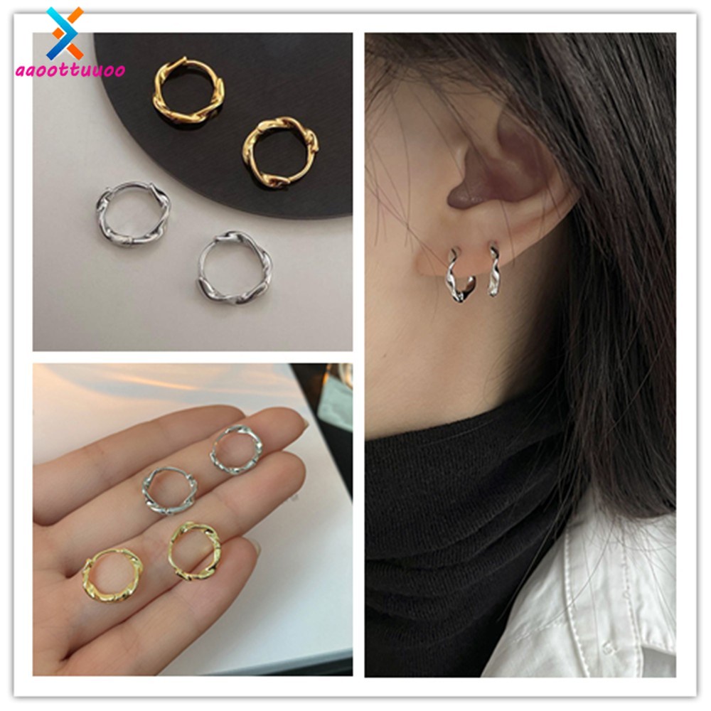 Bông tai xoắn ốc bằng kim loại thời trang đơn giản cho nữ