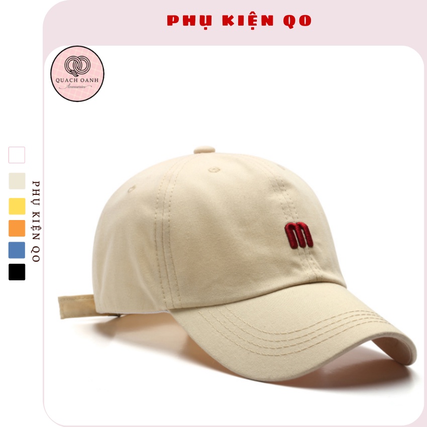 Mũ lưỡi trai bóng chày thêu chữ M - MU16