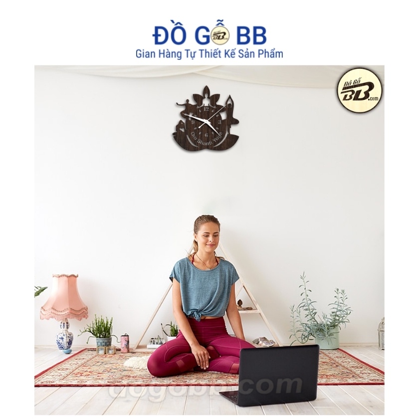ĐK 30cm Kim Trôi, Đồng Hồ Treo Tường Om Shanti Yoga Giá Rẻ Bền Đẹp - Đồ Gỗ BB