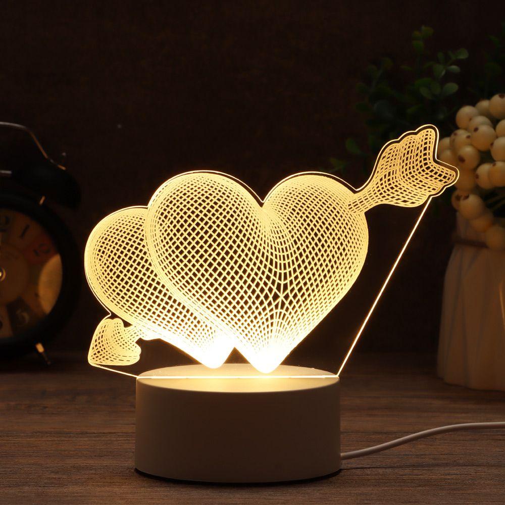 Đèn Ngủ 3D Bằng Acrylic Dễ Thương Dùng Làm Quà Tặng Valentine