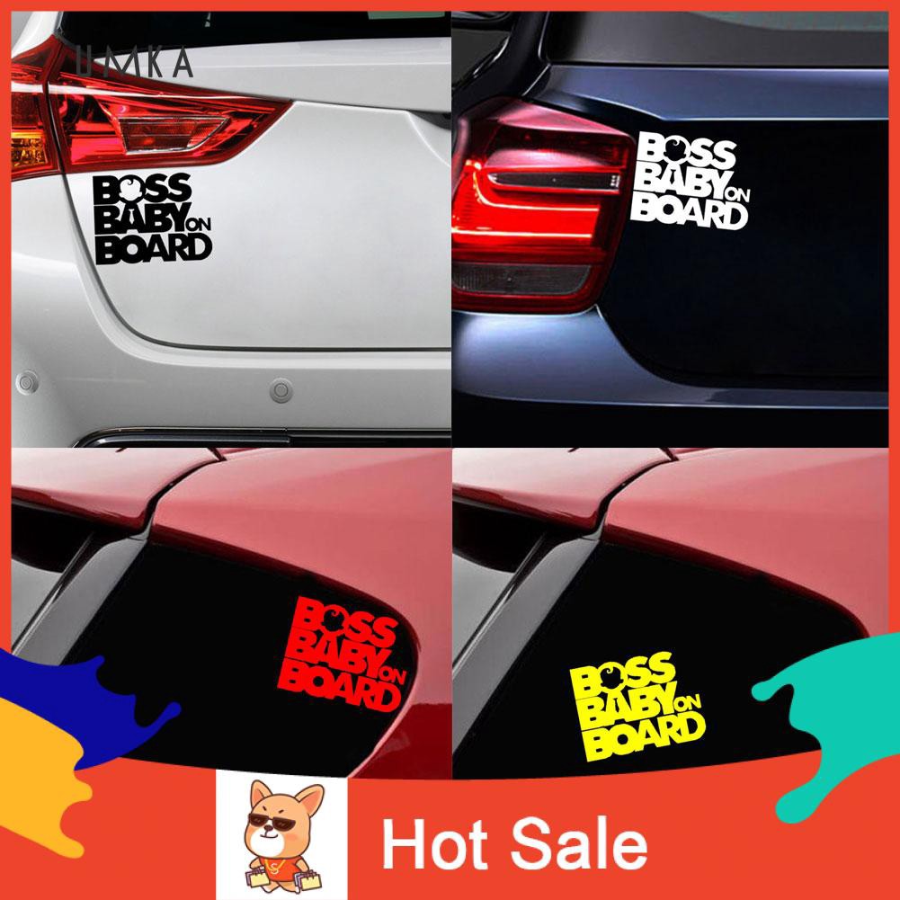 ♉Miếng Dán Phản Quang In Chữ SP Boss Baby On Board Trang Trí Thân Xe Hơi
