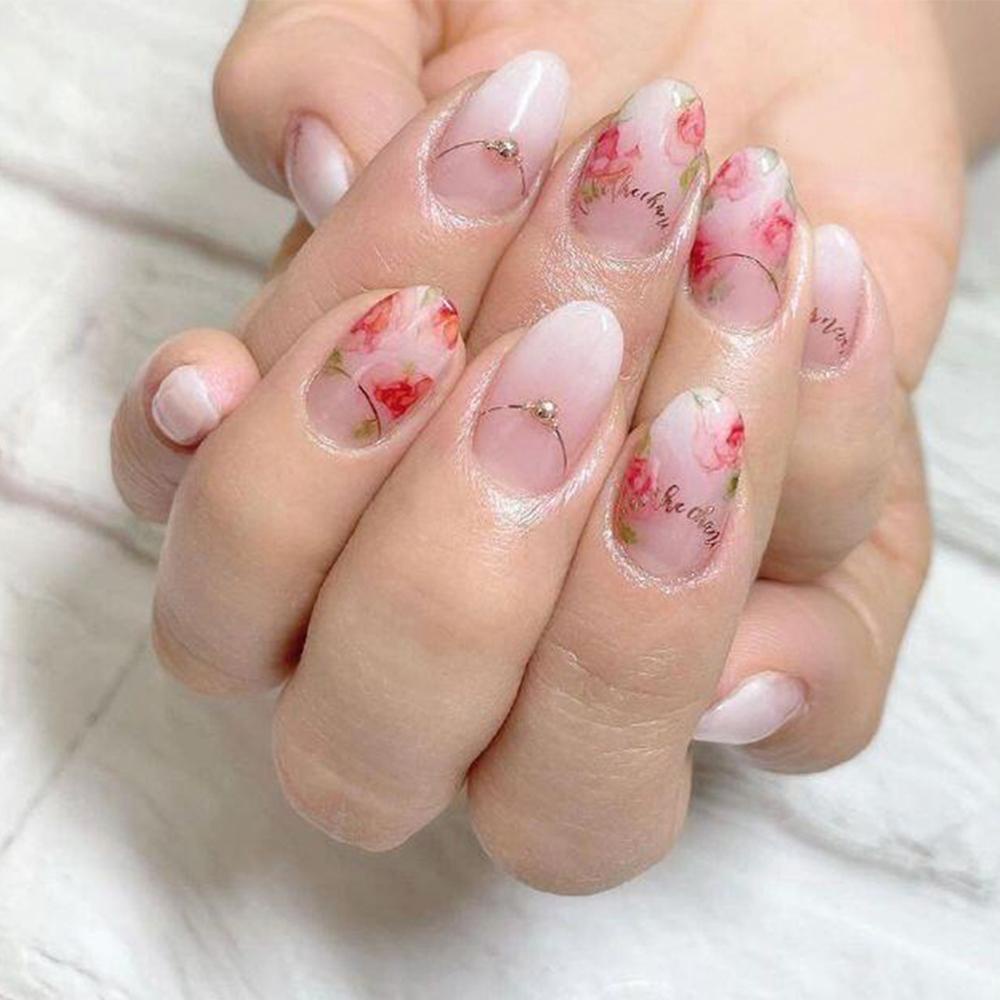 Miếng Dán Trang Trí Móng Tay Bằng Lá Kim Loại Họa Tiết Kẻ Sọc Cong DIY