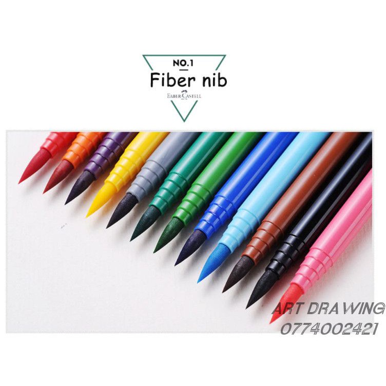 Bút thư pháp, Bút đầu cọ Calligraphy 10 màu/12 màu Faber Castell