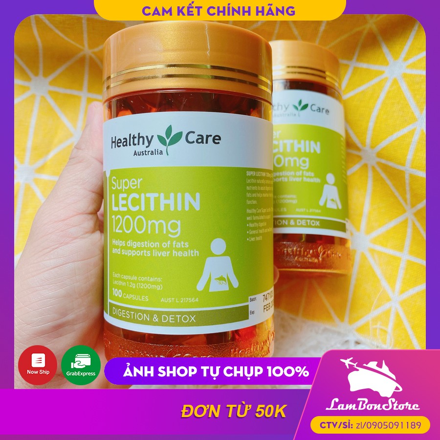 [CHĨNH HÃNG] Mầm đậu nành Úc Healthy Care Super lecithin 1200mg 100 viên