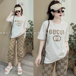 Set bộ thời trang form rộng phối họa tiết thêu