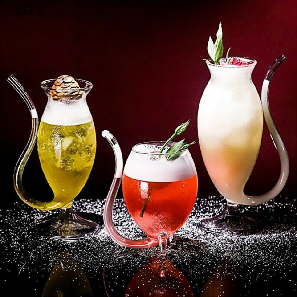 le Wine Whiskey Glass Heat Resistant Glass Juice Wine Cup With Drinking Tube Straw my