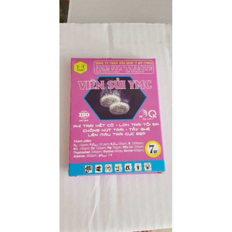 Phân bón vi lượng Viên sủi YMC-14 Phì trái Lớn trái Chống nứt trái Tẩy trái 7gr