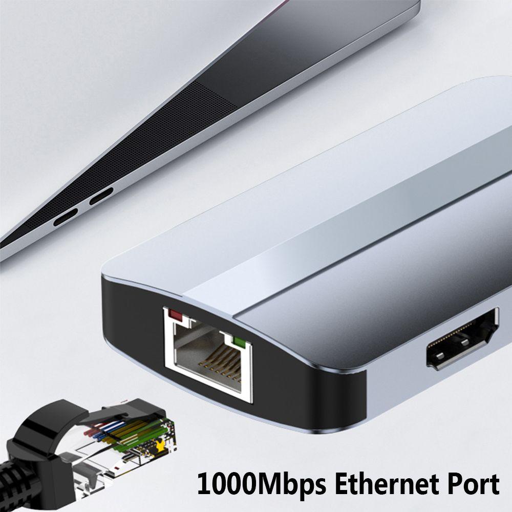 BEBETTERM Bộ Chia Cổng Sạc USB Loại C 4K HDMI 6 Trong 1 Cho Laptop PC