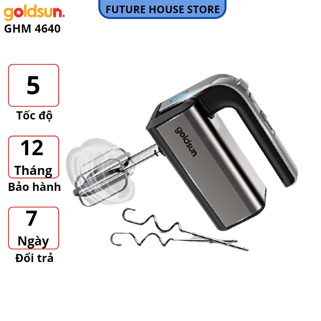 Máy đánh trứng Goldsun GHM4640 5 tốc độ dễ sử dụng, Bảo hành 12 tháng trên toàn quốc
