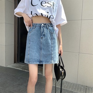 1666 | CHÂN VÁY JEANS DENIM CHỮ A CẠP CAO CÀI KHUY STYLE ULLZANG