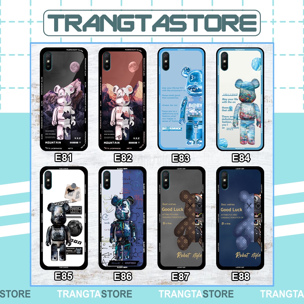 Ốp Xiaomi Redmi 9A in hình gấu Bearbrick,Mountain,xanh,đen,đỏ giá rẻ