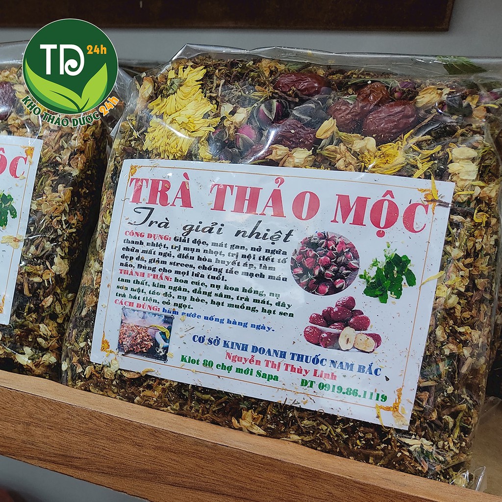 [Gói 400g] Trà thảo mộc Sapa giúp thanh nhiệt giải độc, giúp ngủ ngon,làm đẹp da, 100% thiên nhiên - Kho thảo dược 24h