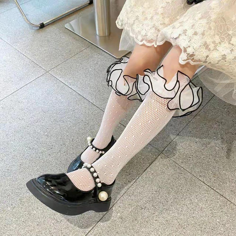 Layor1 Quần Tất Ren Dài Đến Đầu Gối Co Giãn Đáng Yêu Thời Trang Làm Quà Tặng Cho Bé Gái