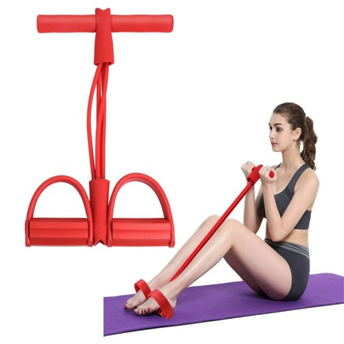 Dây kháng lực đàn hồi 4 ống cao su tập thể dục, Dây tập thể dục, tập gym